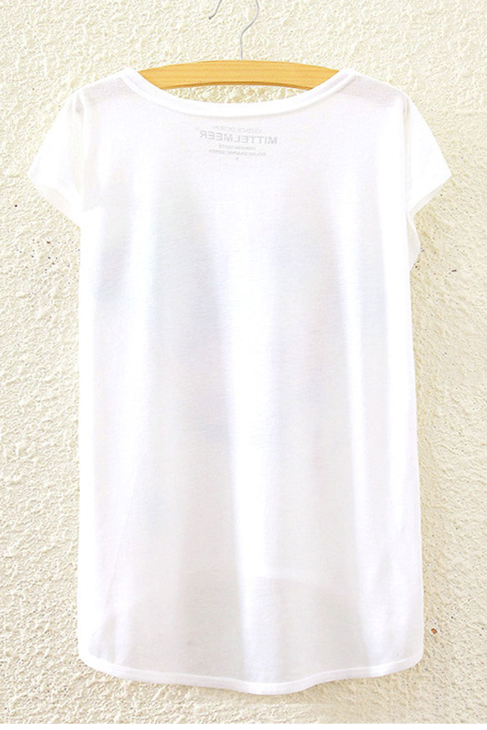 Women Short Sleeve Loose Irregular T-Shirt