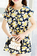Kids Girls Floral Summer Beach Cotton Dress