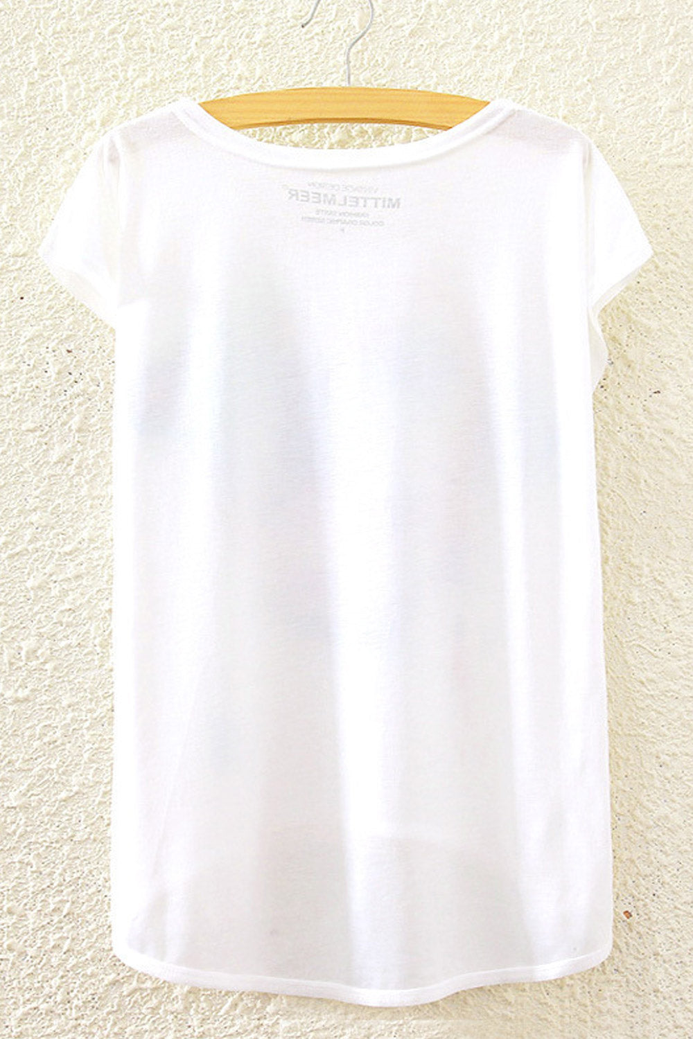 Women Elephant Print Irregular Casual T-Shirt