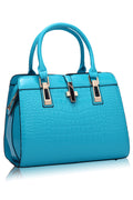 Women Vertical Square Crocodile Pattern Handbag