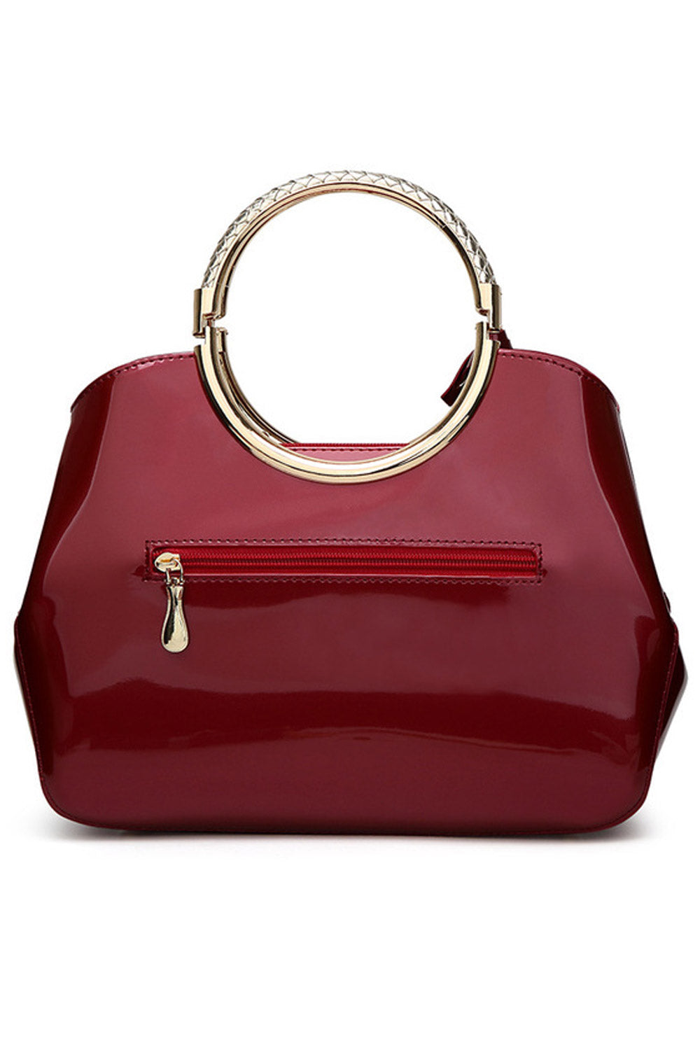 Women Small Handle Zipper Pocket Handbag