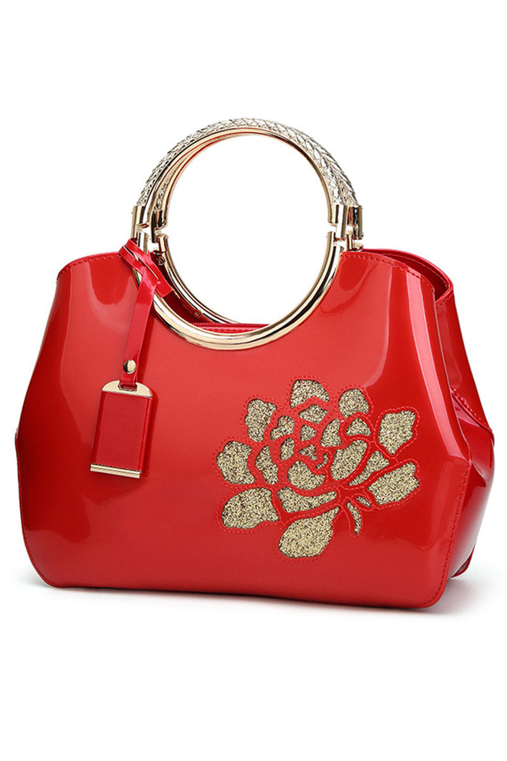 Women Small Handle Zipper Pocket Handbag