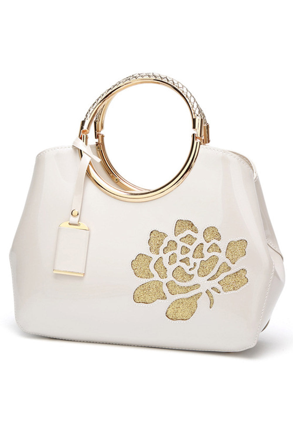 Women Small Handle Zipper Pocket Handbag