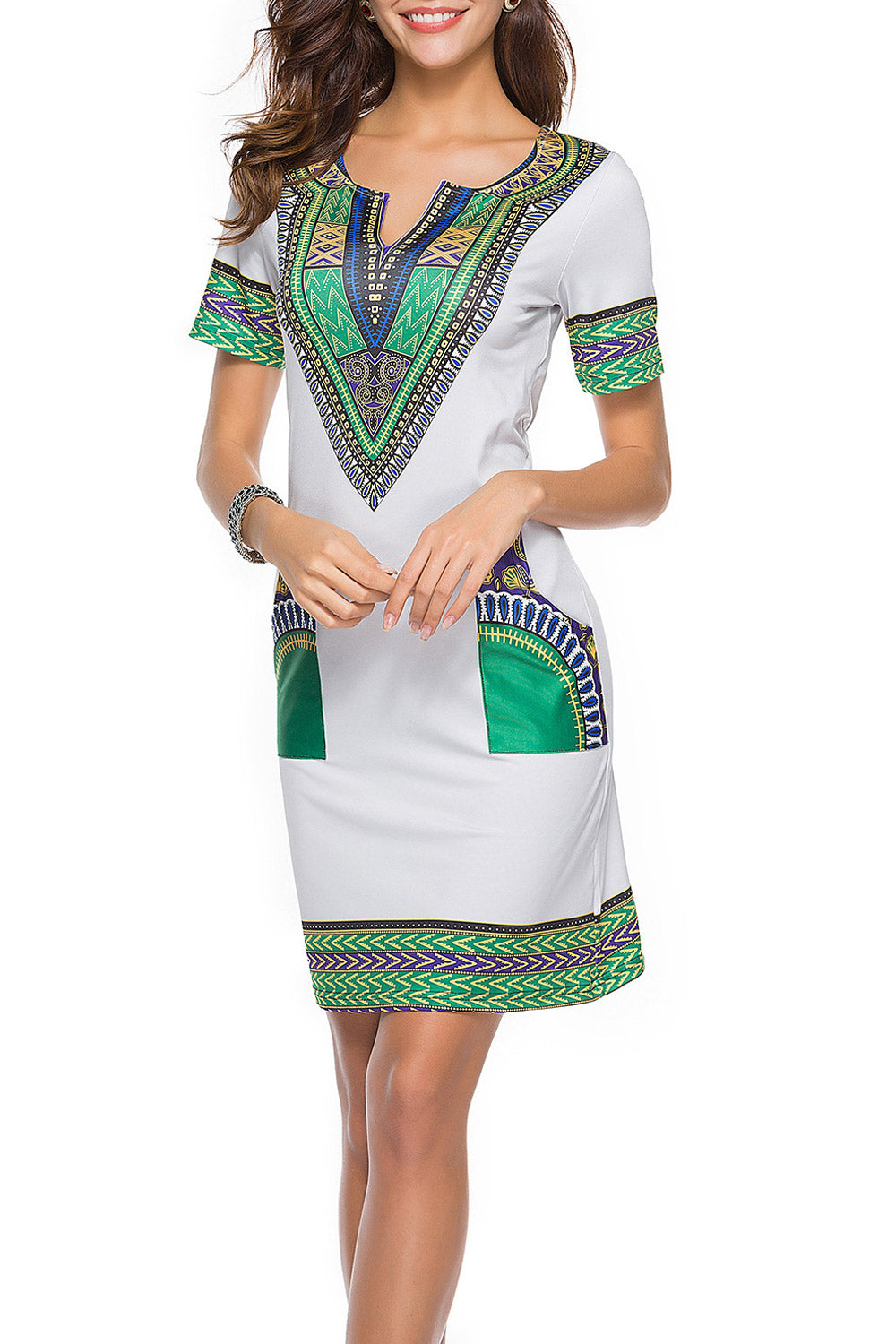 Women Slim Body Printed Sheath Summer Dress