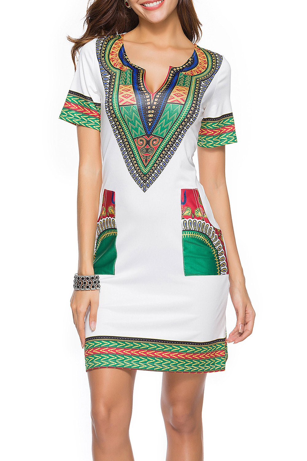 Women Slim Body Printed Sheath Summer Dress
