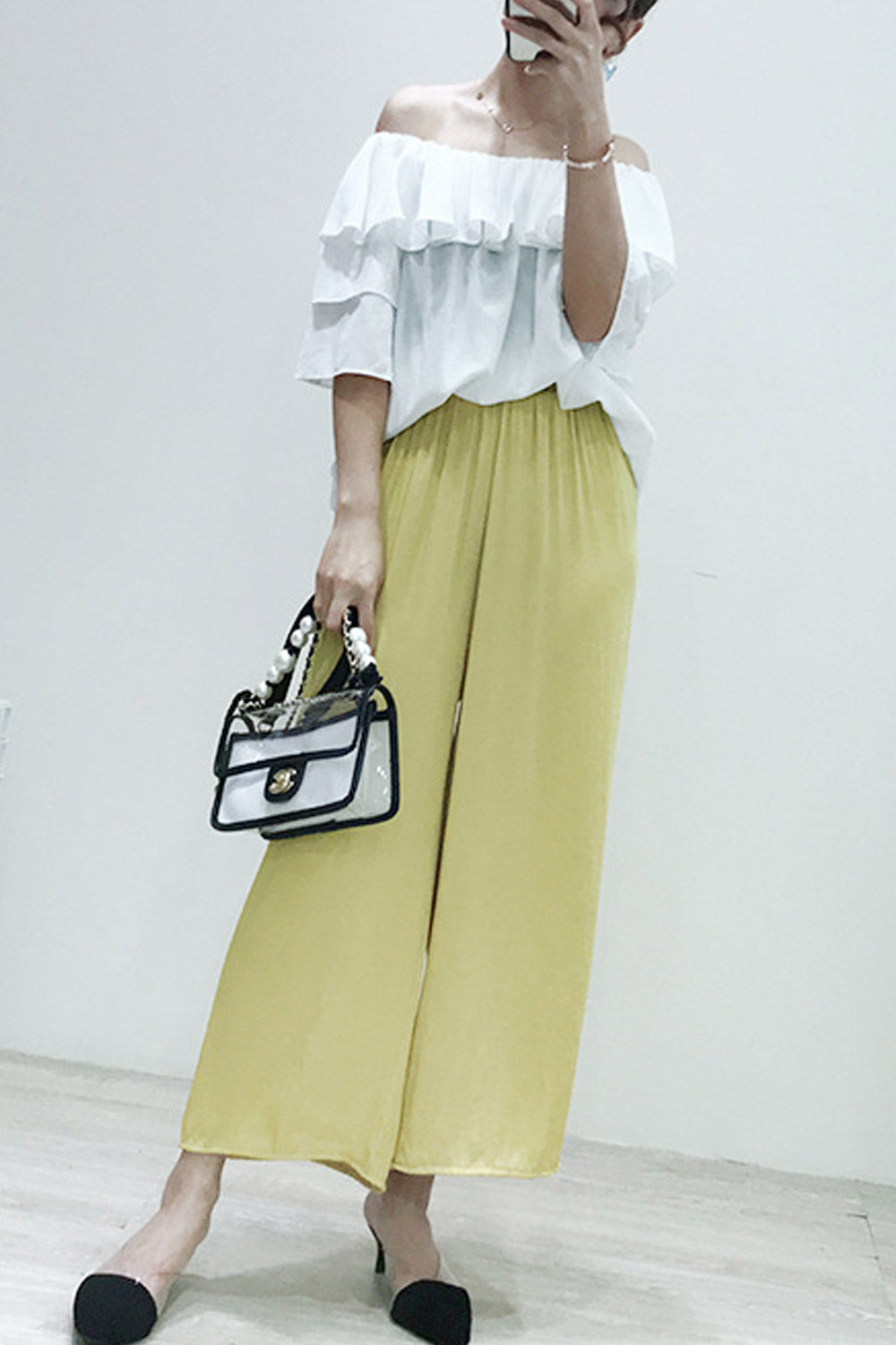 Women Pleated Round Neck Soft Casual Blouse
