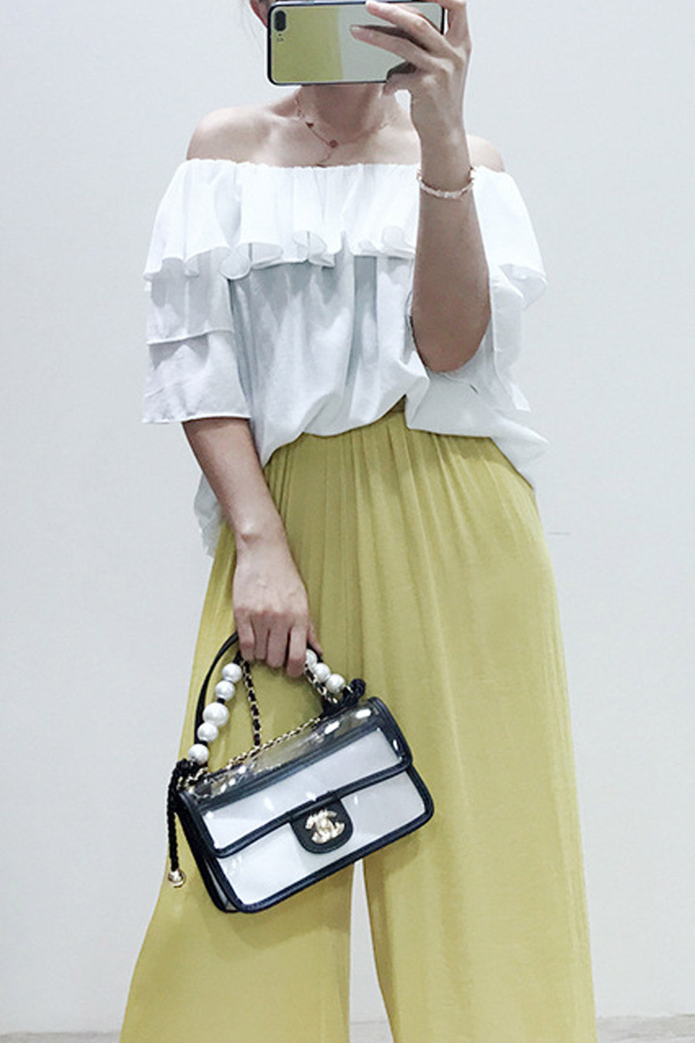 Women Pleated Round Neck Soft Casual Blouse