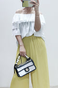 Women Pleated Round Neck Soft Casual Blouse