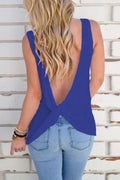 Women Deep Tie Back Flexible Casual Top