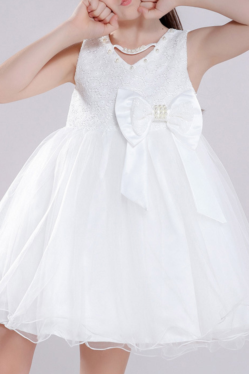 Kids Girls Beautiful Lace Mesh Skirt Princess Dress