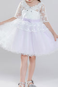 Kids Girls Flower Soft Lace Birthday Party Dress
