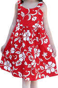 Kids Girls Round Neck Flower Printed Cotton Dress