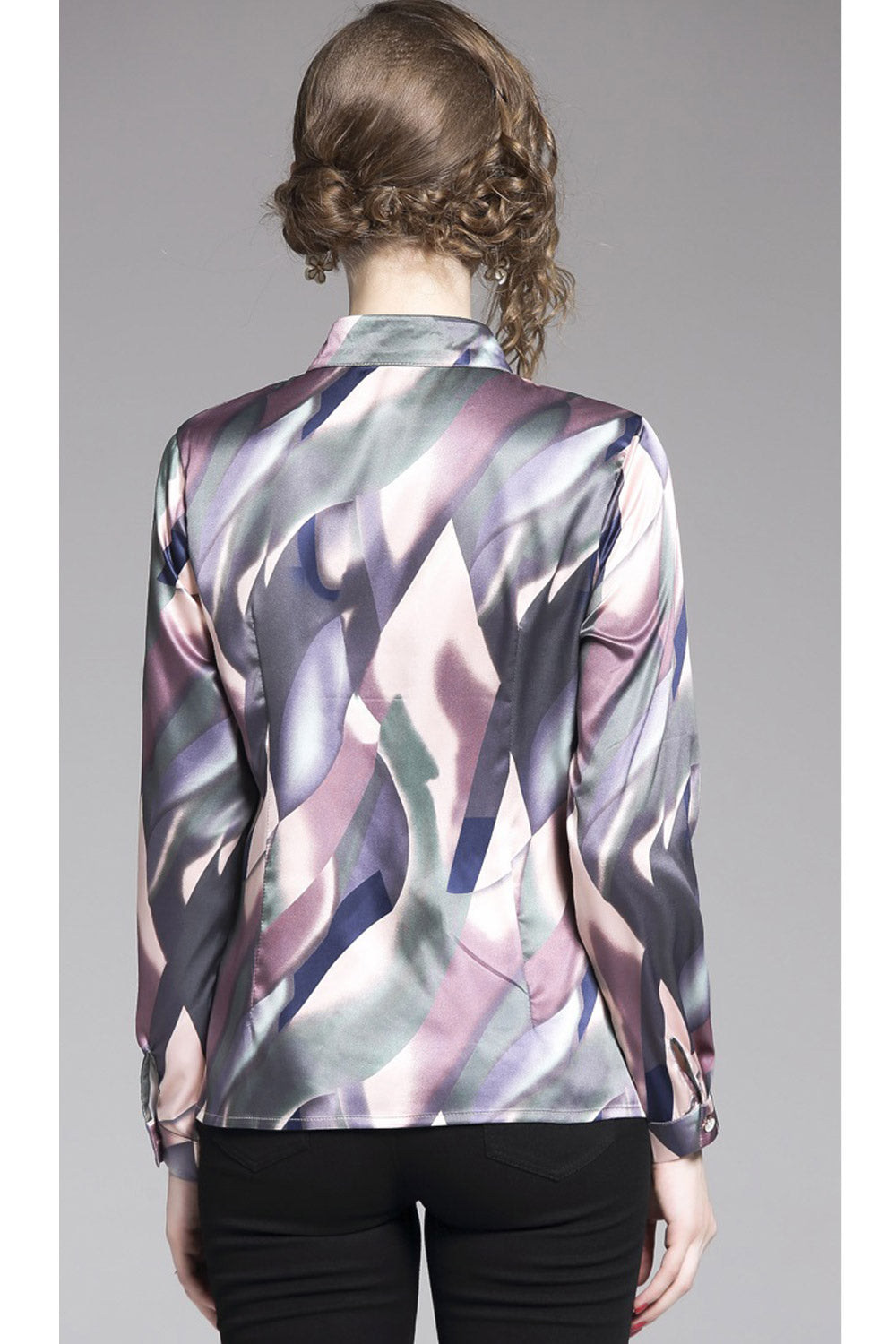 Women Loose Long Sleeve Button Down Top