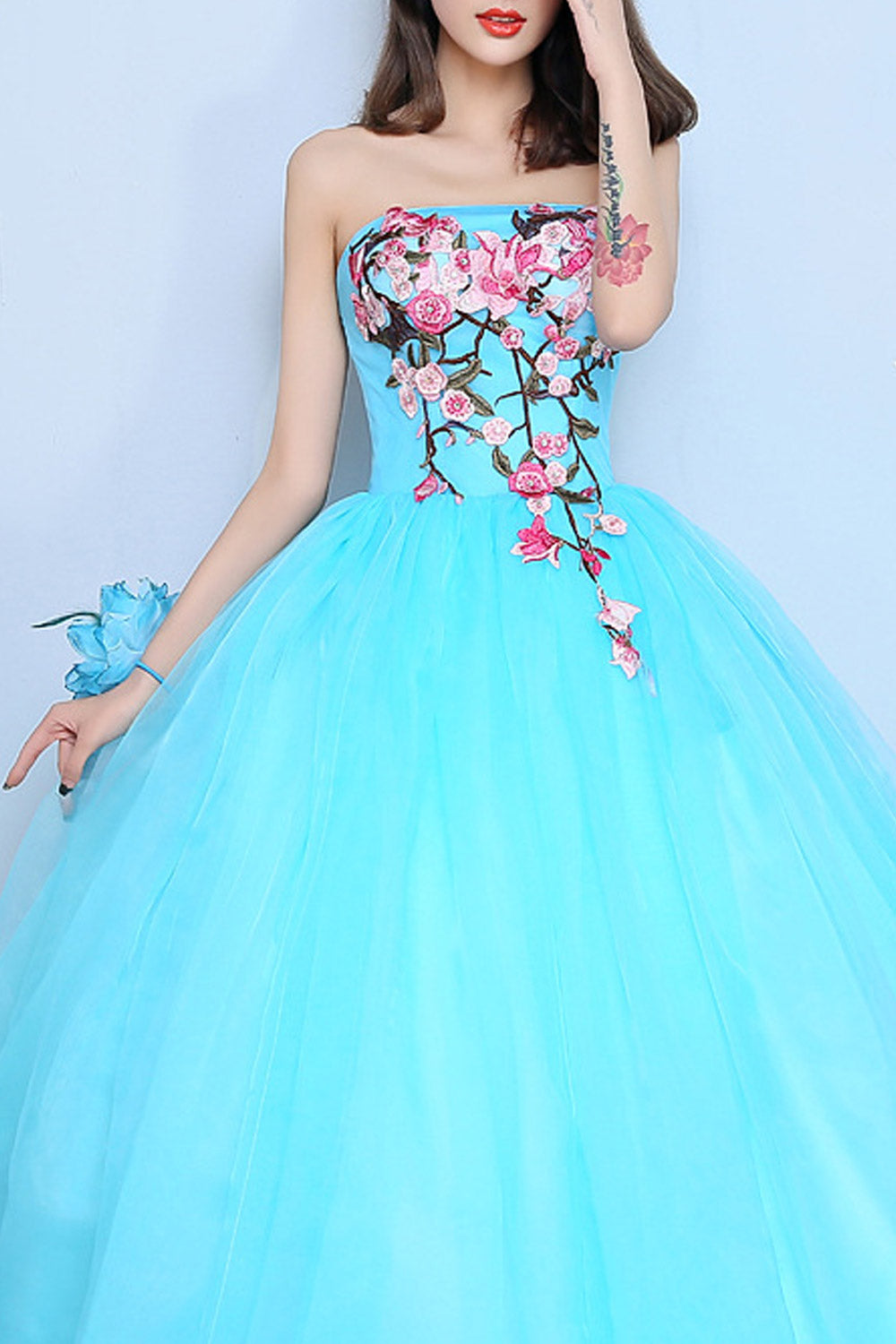 Women Off Neck Flower Lace Wedding Dress