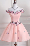 Women Butterfly Decorated Short Party Dress