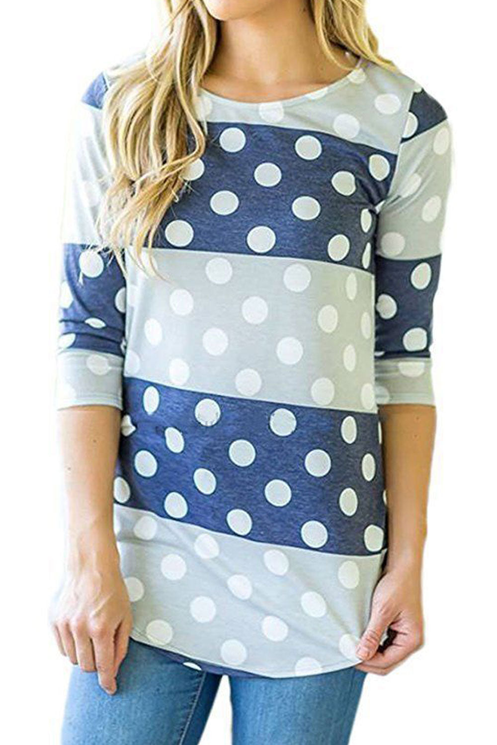 Women Floral Round Neck Top With Side Slit