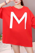 Women Round Neck Loose Casual T-Shirt