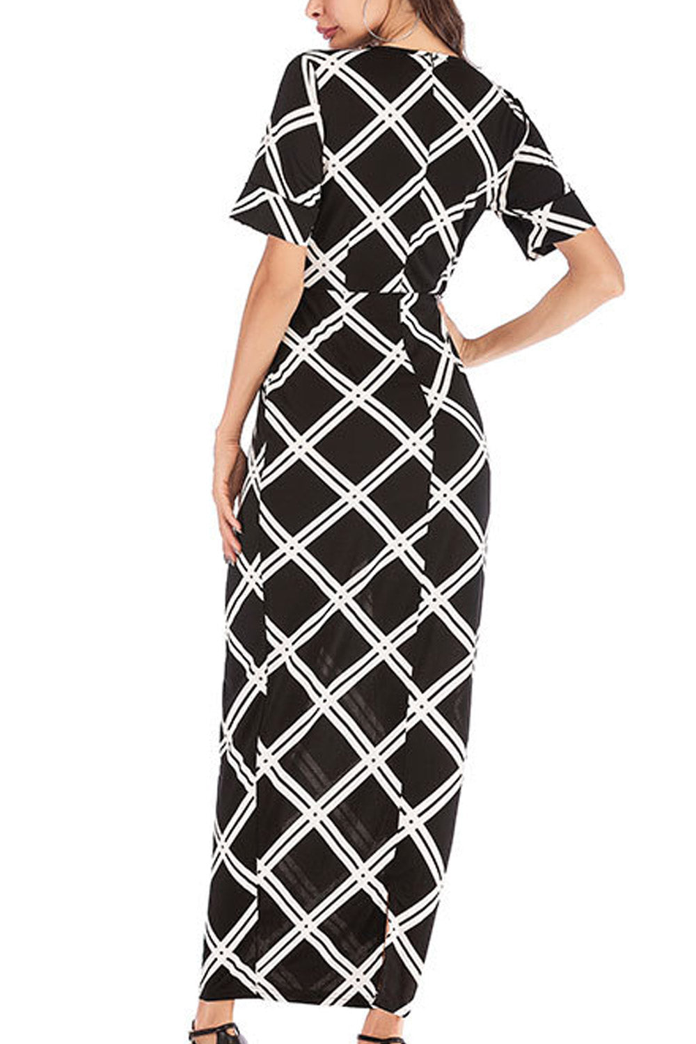 Women Slim Fit Round Neck Stylish Long Dress