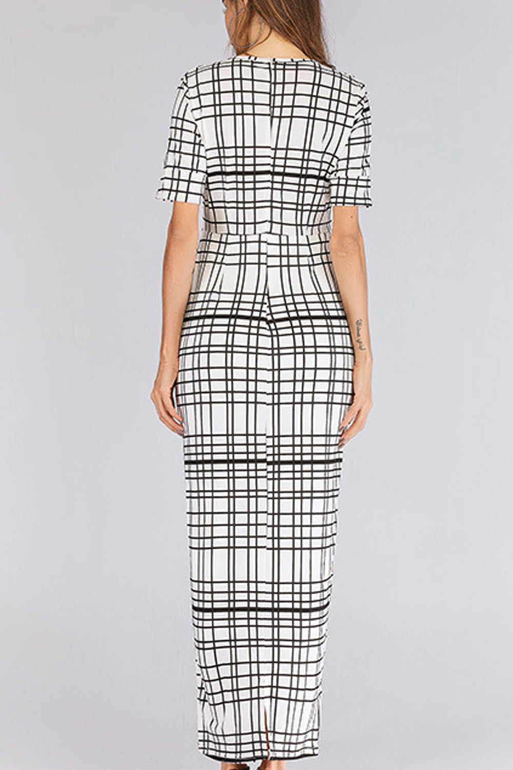Women Slim Fit Round Neck Stylish Long Dress