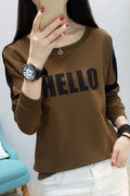Women Loose Long Sleeved Graphic Printed Top