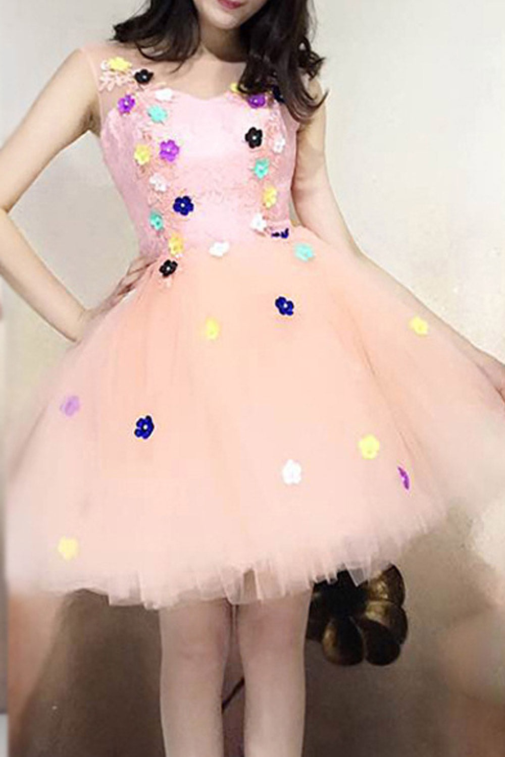 Women Dancing Skirt Flower Lace Prom Dress