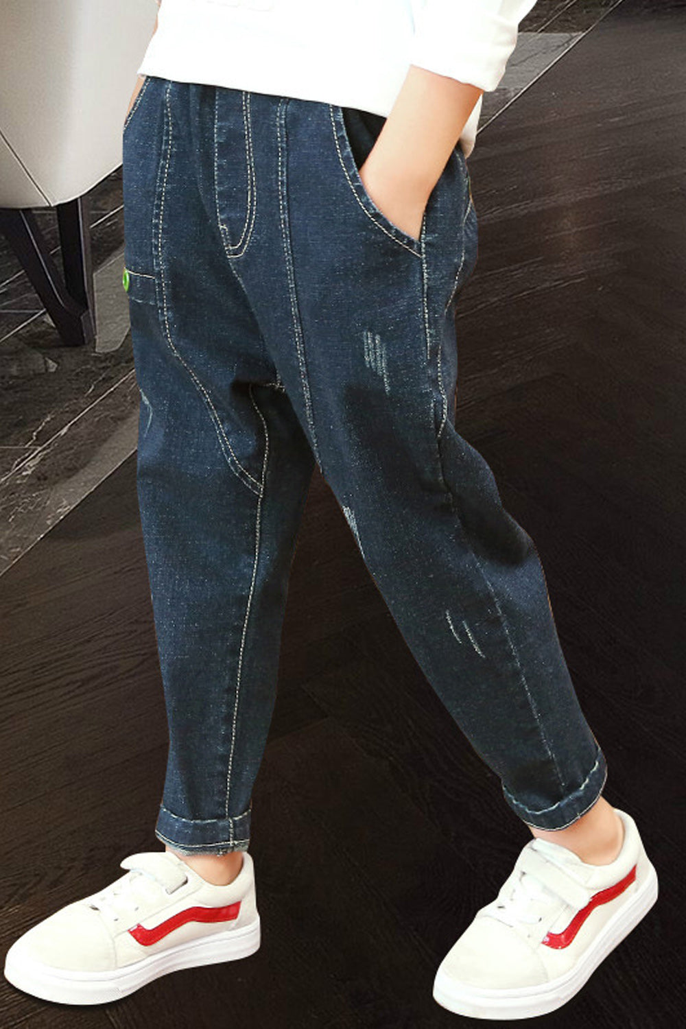 Kids Boys Loose Fit Thigh Small Hem Jeans