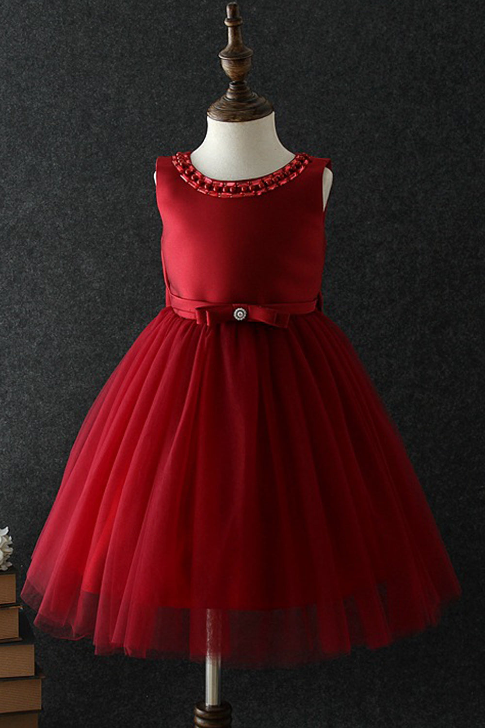 Kid Girl Fashion Pearl Pleated Layer Evening Dress