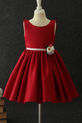 Kid Girl Beautiful Flower Pleate Ruffle Wedding Dress