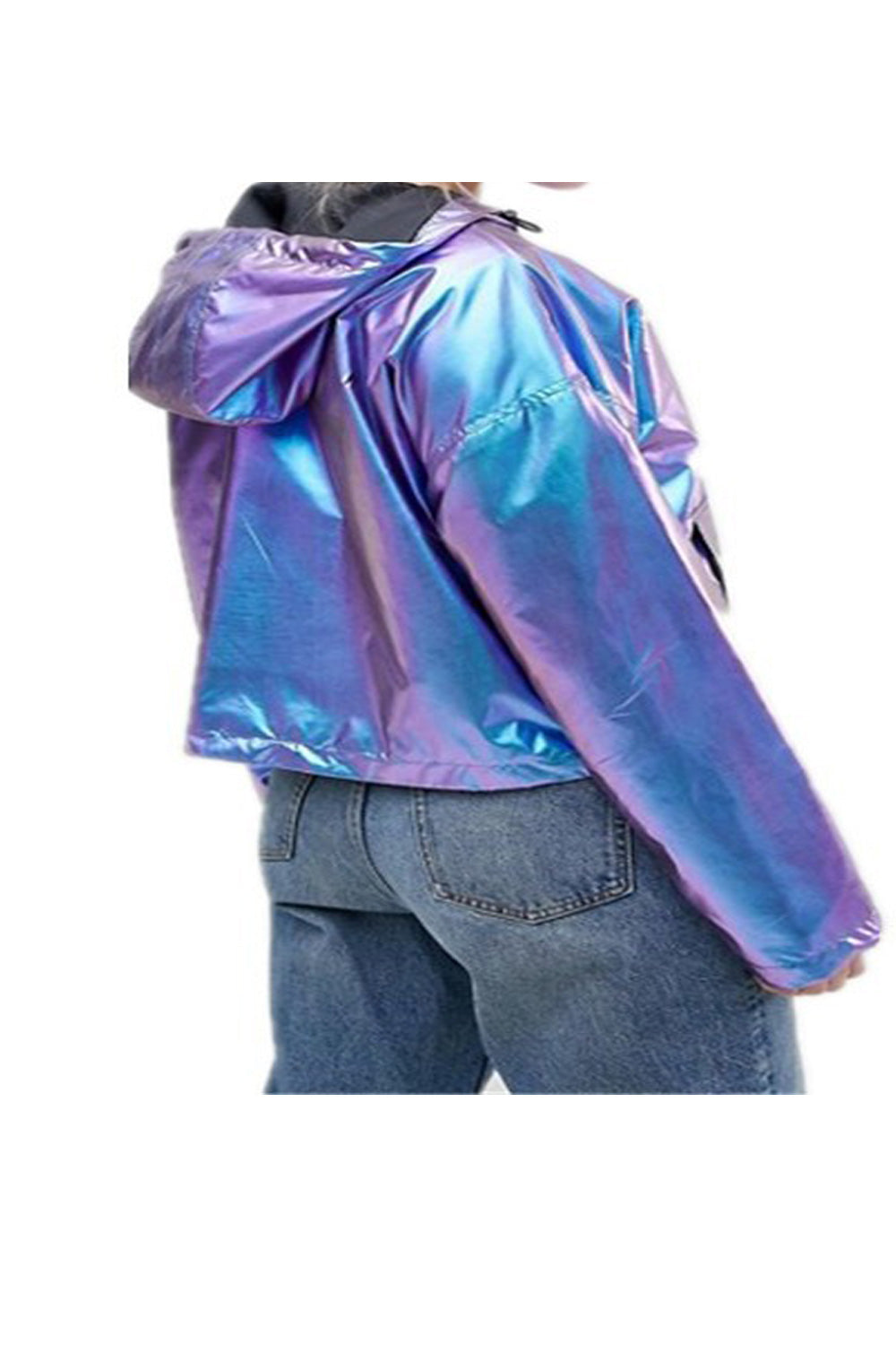 Women Metal Color Waterproof Loose Hoodie