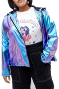 Women Metal Color Waterproof Loose Hoodie