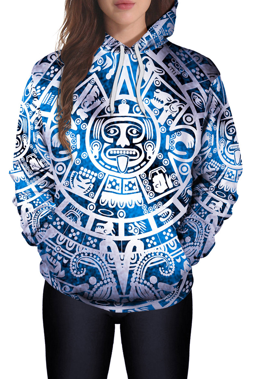 Women Loose Stitching Long Sleeve 3D Hoodie