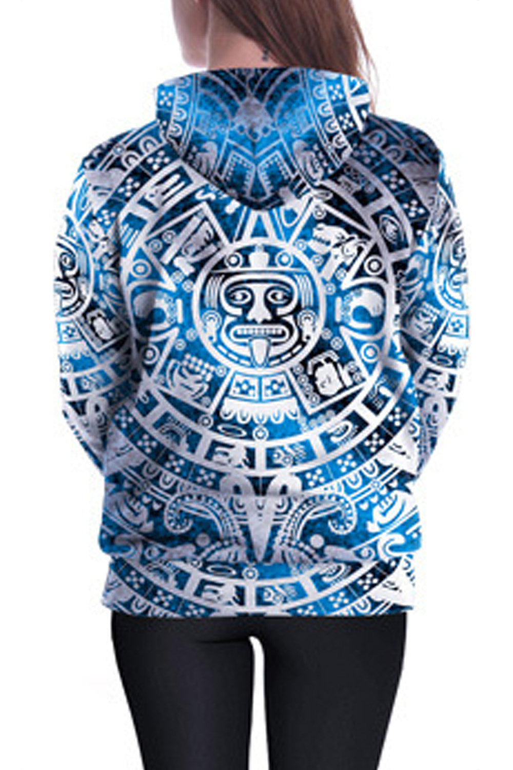 Women Loose Stitching Long Sleeve 3D Hoodie