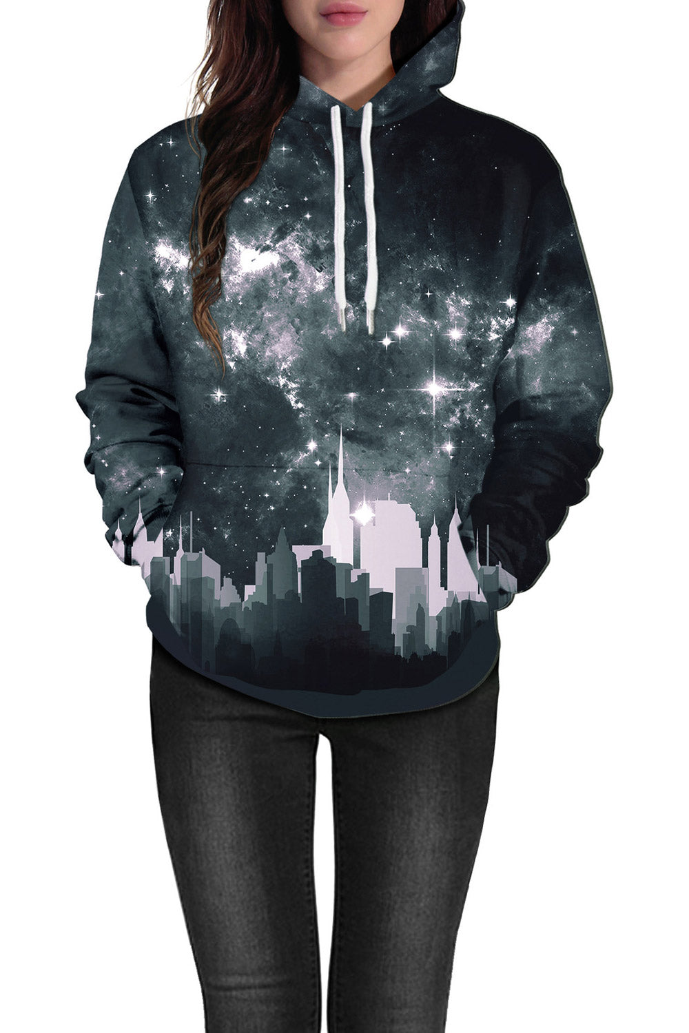 Women 3D Print Long Sleeve Hoodie With Pockets