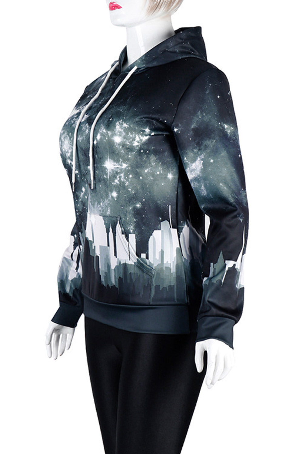 Women 3D Print Long Sleeve Hoodie With Pockets