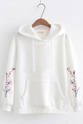 Women Embroidered Long Sleeve Relax Hoodie