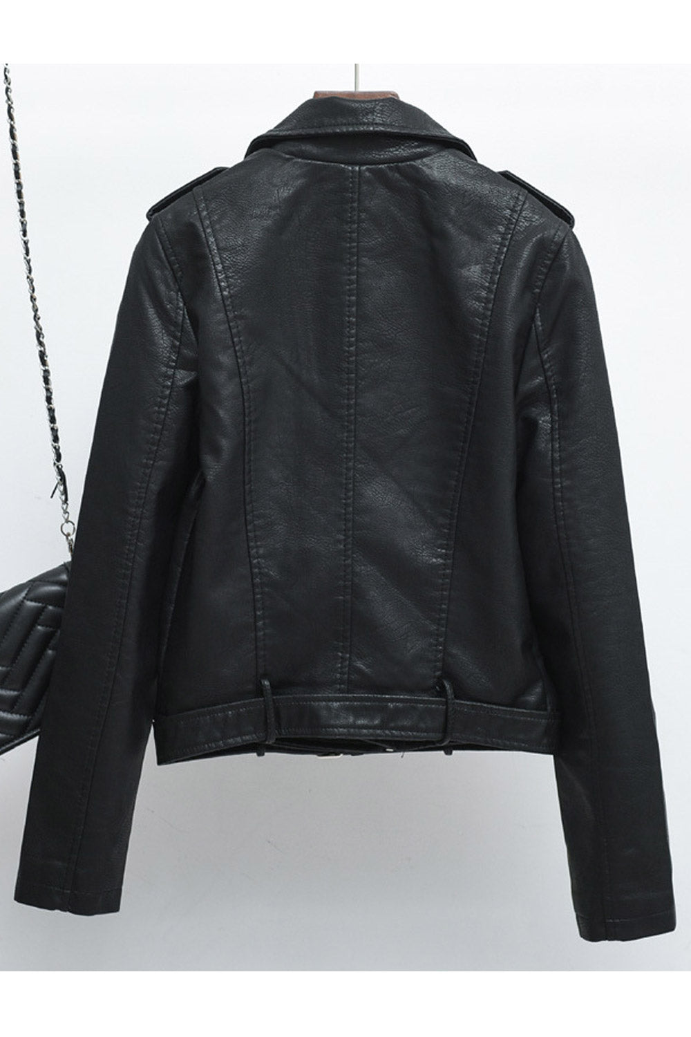 Women Classy Winter Long Sleeve Biker Jacket