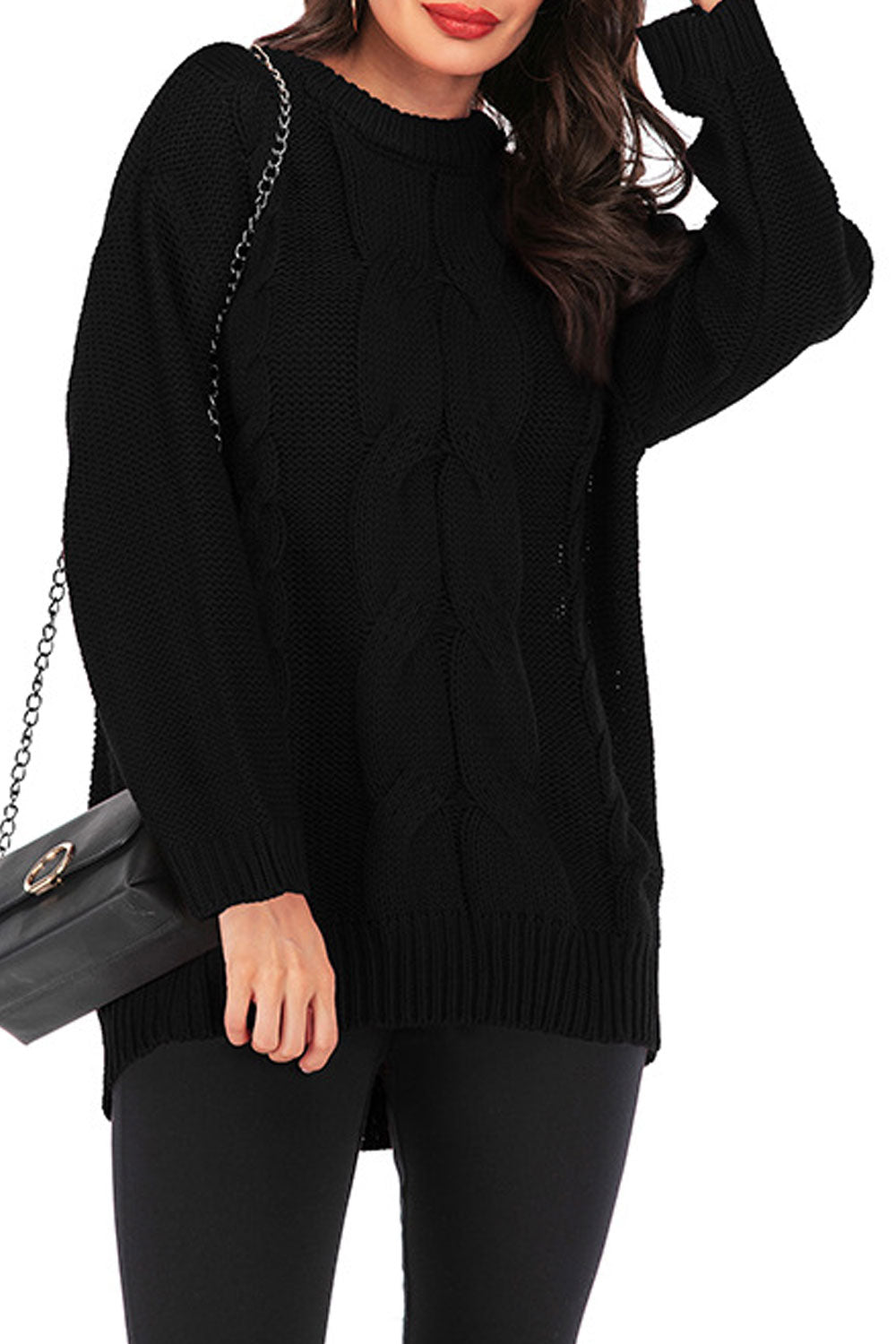 Women Classy Solid Color Loose Sweater
