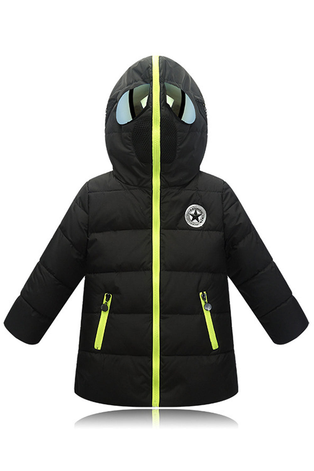 Kids Boys Cartoonish Hood Zipper Padded Jacket