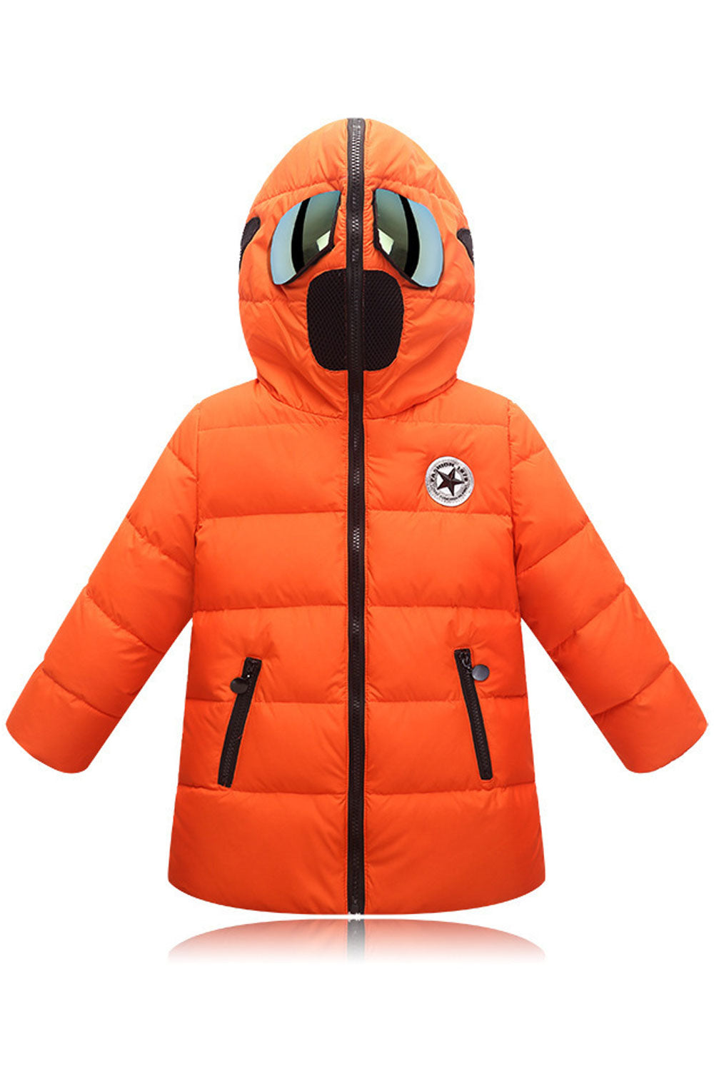 Kids Boys Cartoonish Hood Zipper Padded Jacket