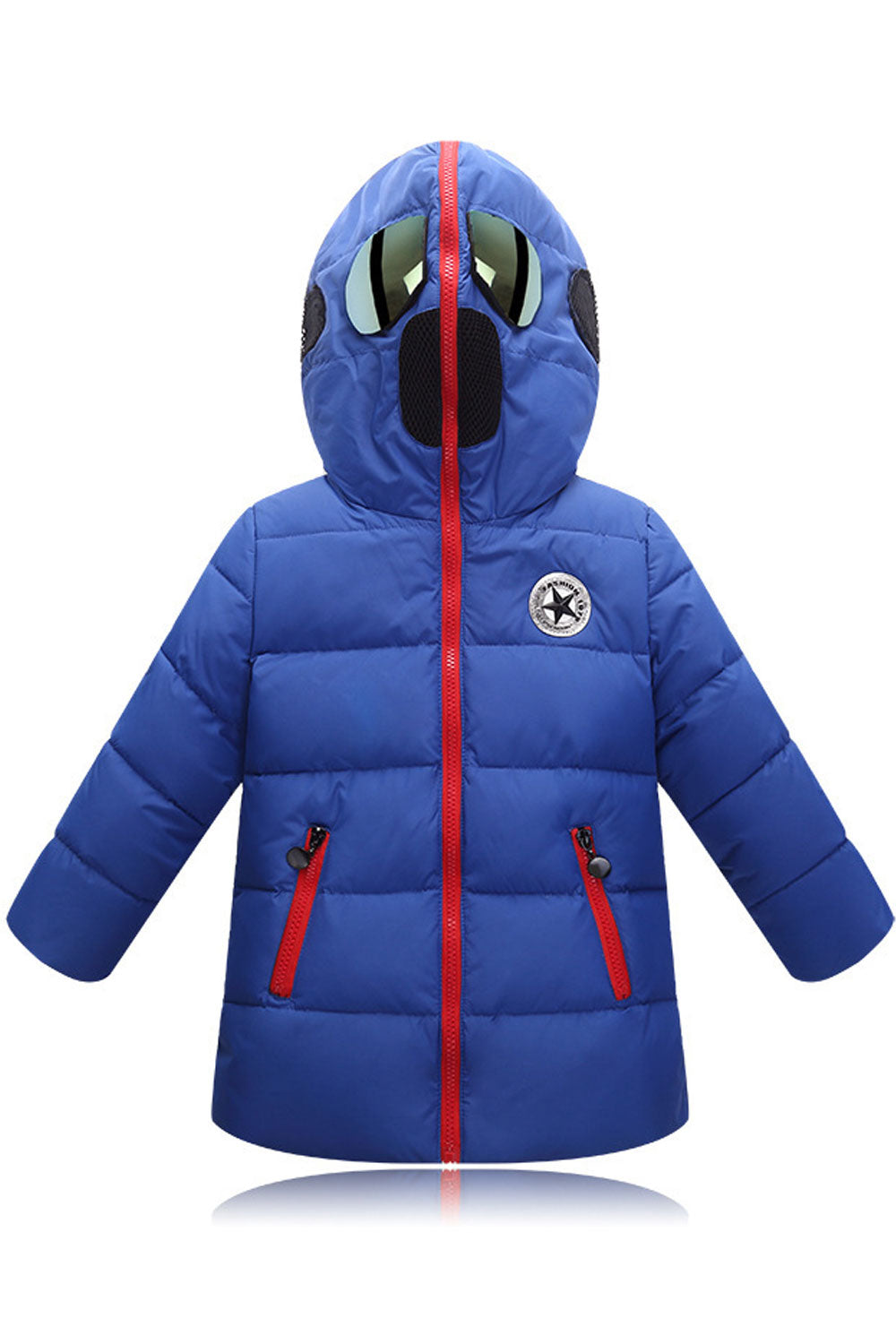 Kids Boys Cartoonish Hood Zipper Padded Jacket