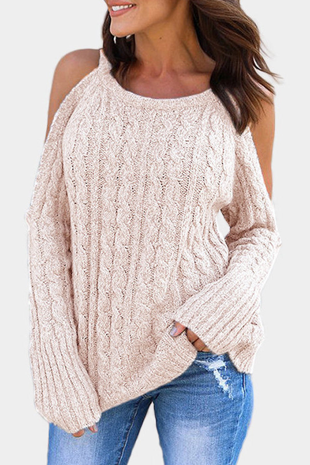 Women Modish Off Neck Long Sleeve Sweater