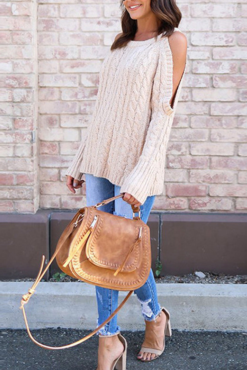 Women Modish Off Neck Long Sleeve Sweater