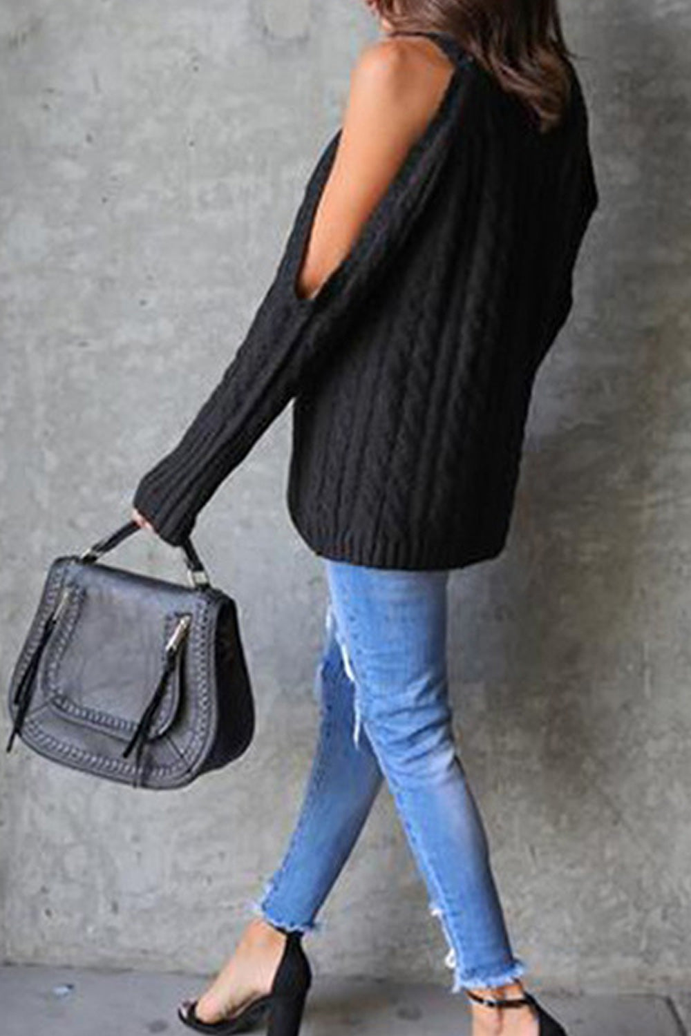 Women Modish Off Neck Long Sleeve Sweater