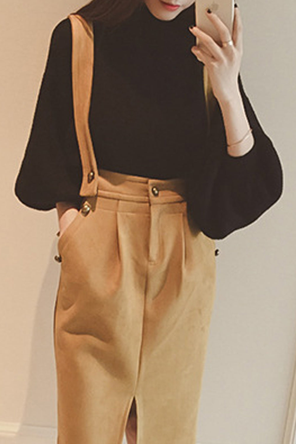 Women Modern Half Collar Loose Sweater
