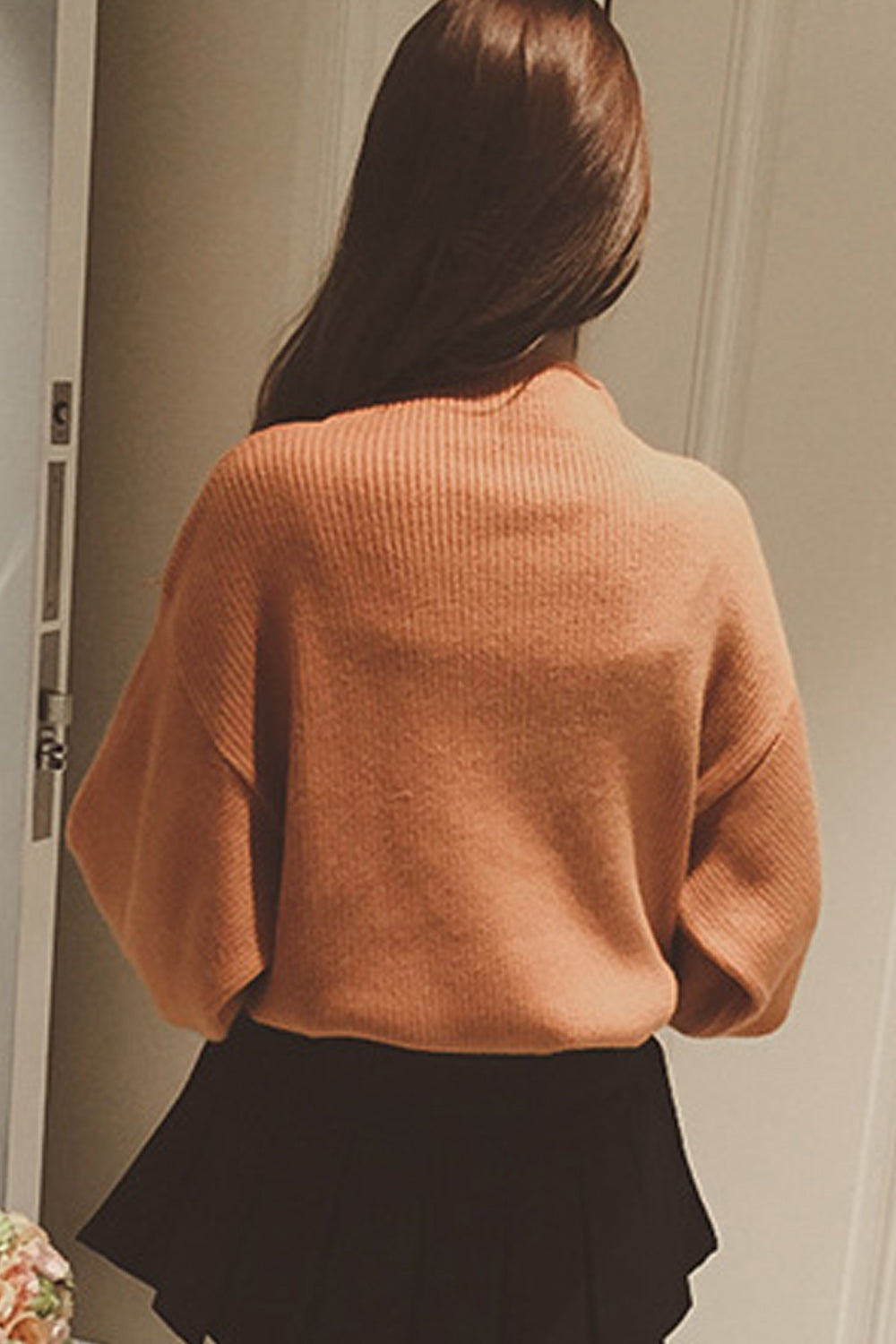 Women Modern Half Collar Loose Sweater