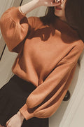 Women Modern Half Collar Loose Sweater
