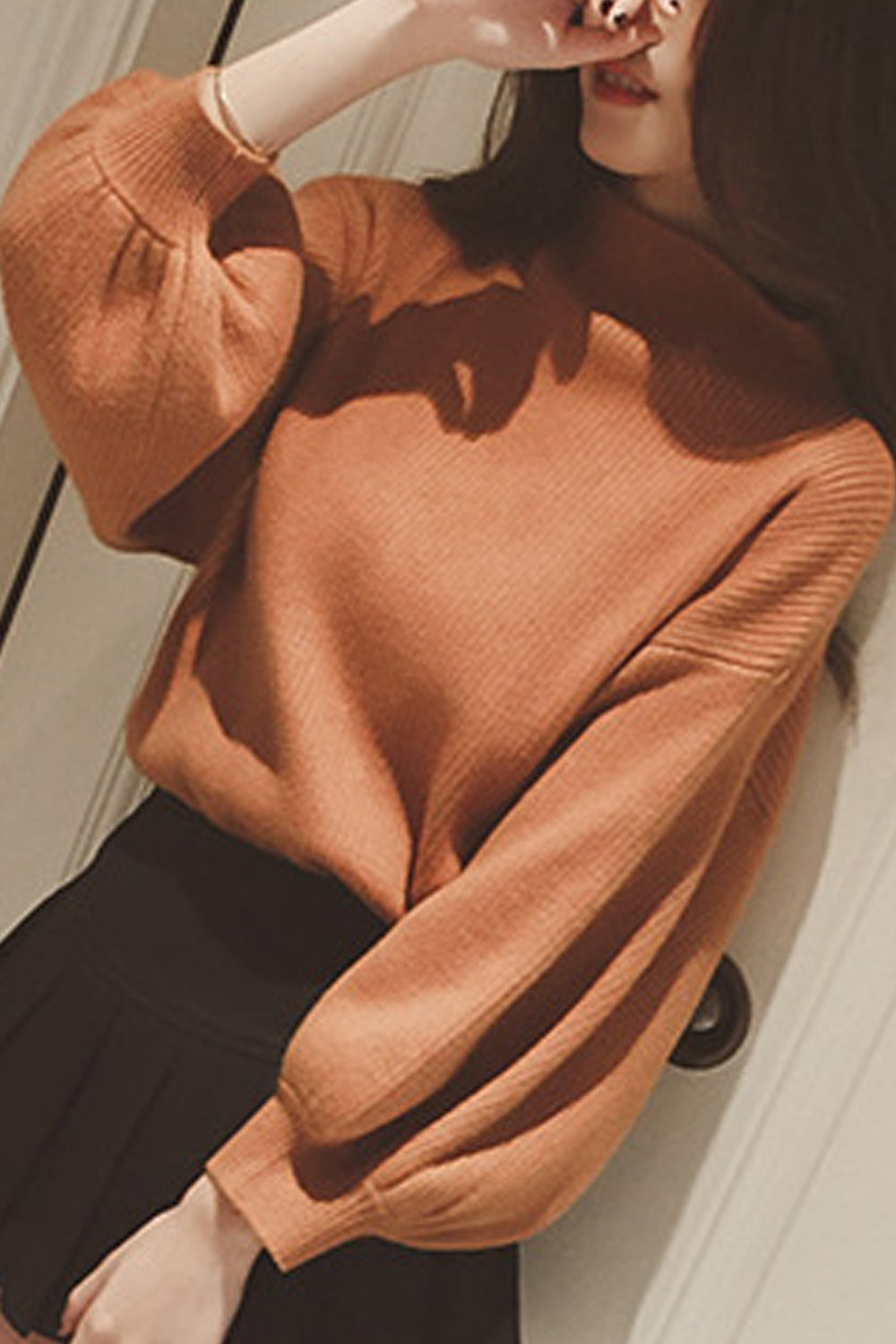 Women Modern Half Collar Loose Sweater