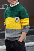 Kids Baby Boys Short Round Neck Sweater