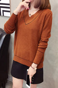 Women Beautiful V Neck Warm Sweater