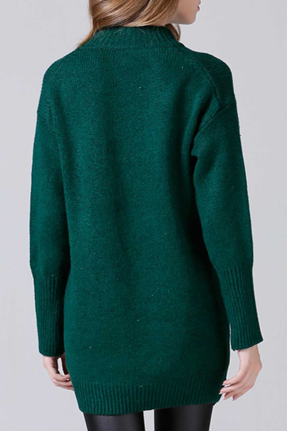 Women Winter Long Round Neck Sweater